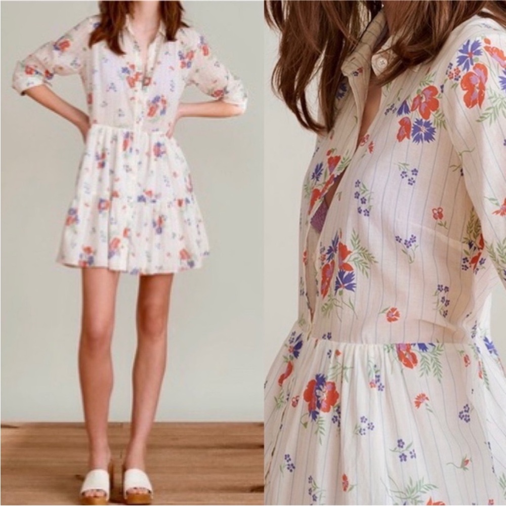 VERONICA BEARD Jemila Shirt‎ Dress Floral Size Small